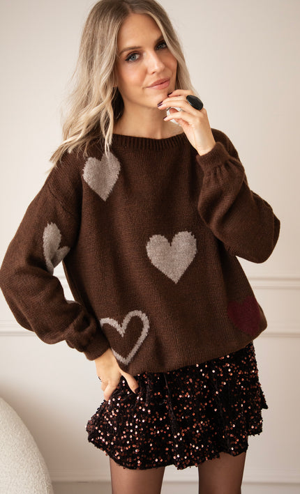 Pullover - Complete My Heart - Braun