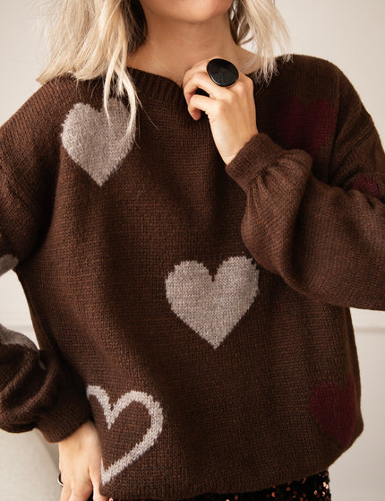 Pullover - Complete My Heart - Braun