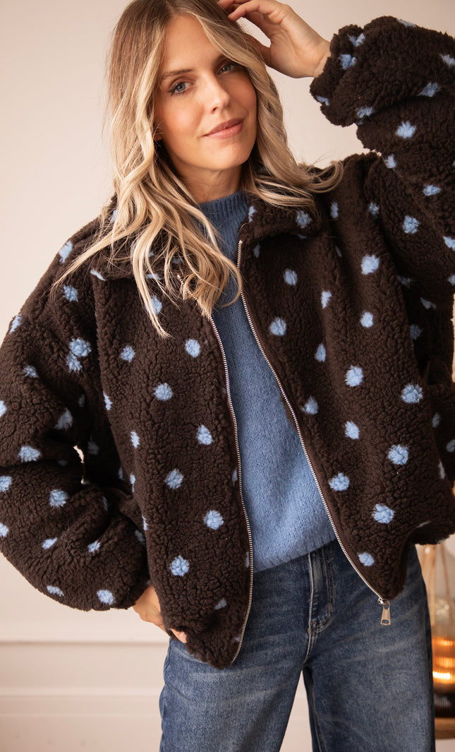 Polka Crush Teddy Brown/Blue - Jacket