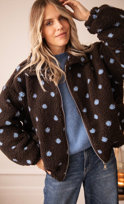 Polka Crush Teddy Brown/Blue - Jacket
