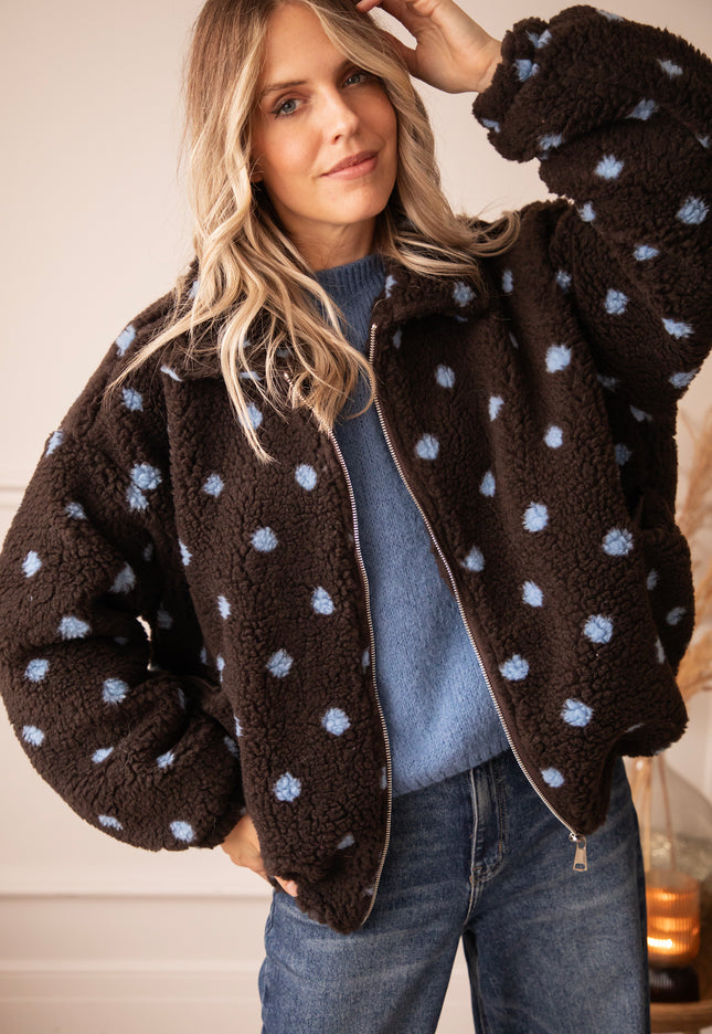 Polka Crush Teddy Brown/Blue - Jacket