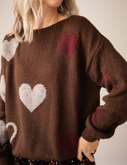 Pullover - Complete My Heart - Braun