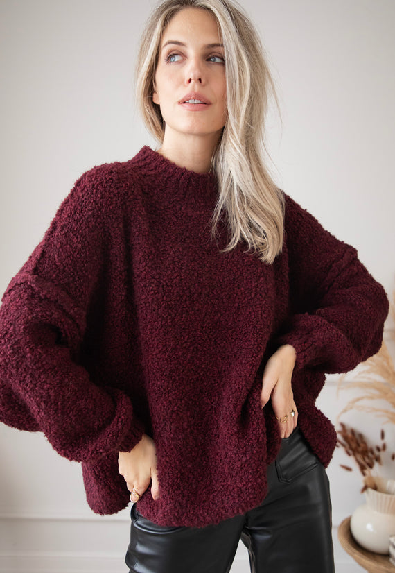 Amber Woolen Burgundy - Trui