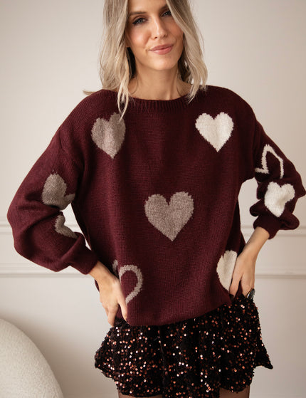 Pullover - Complete My Heart - Burgunderrot