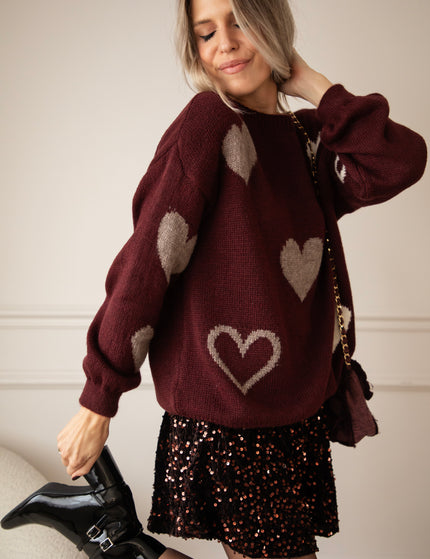 Pullover - Complete My Heart - Burgunderrot