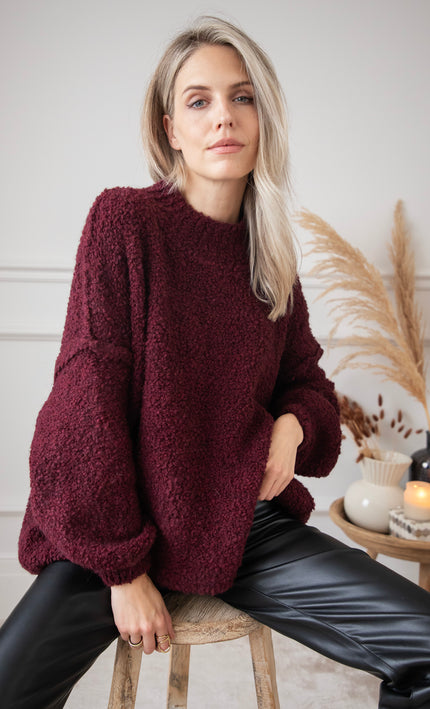 Amber Woolen Burgundy - Trui