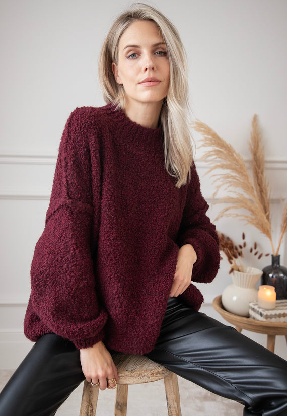 Amber Woolen Burgundy - Trui