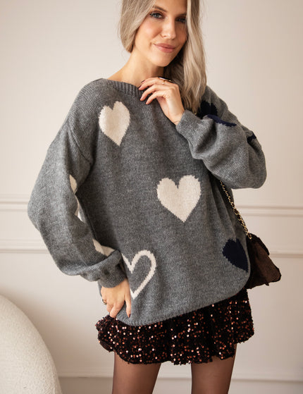 Pullover - Complete My Heart - Dunkelgrau
