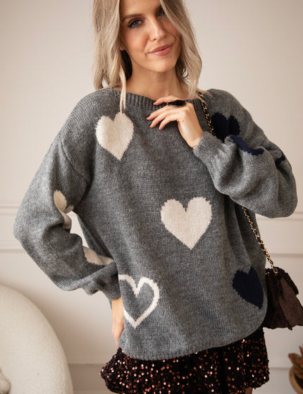 Pullover - Complete My Heart - Dunkelgrau