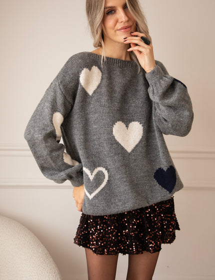 Pullover - Complete My Heart - Dunkelgrau