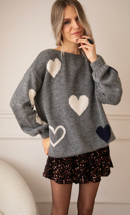 Pullover - Complete My Heart - Dunkelgrau