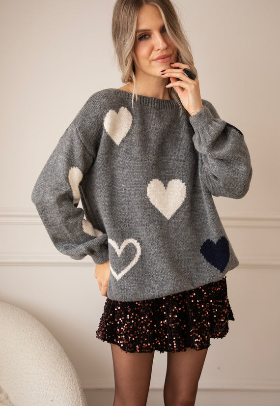 Pullover - Complete My Heart - Dunkelgrau