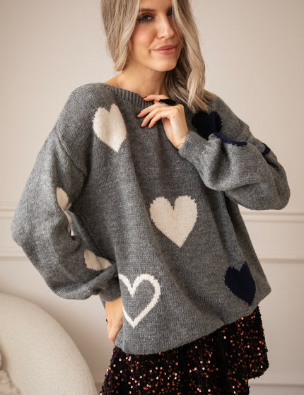 Pullover - Complete My Heart - Dunkelgrau
