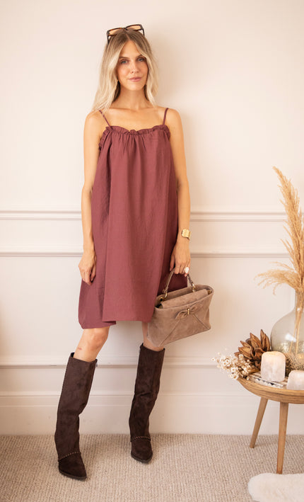 Franne Aubergine - Jurk