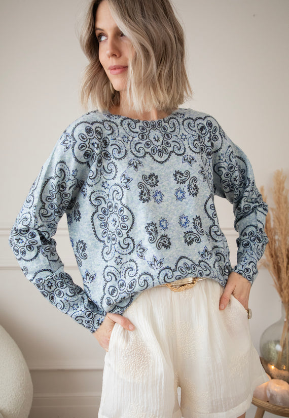 Pheline Paisley Blue - Sweater