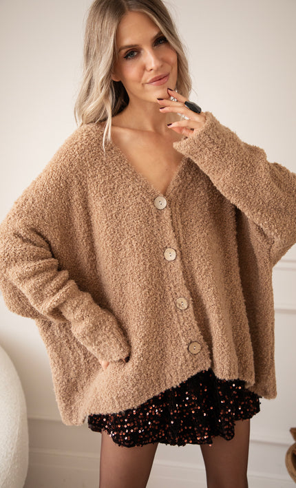 Strickjacke - Louna Loose - Camel
