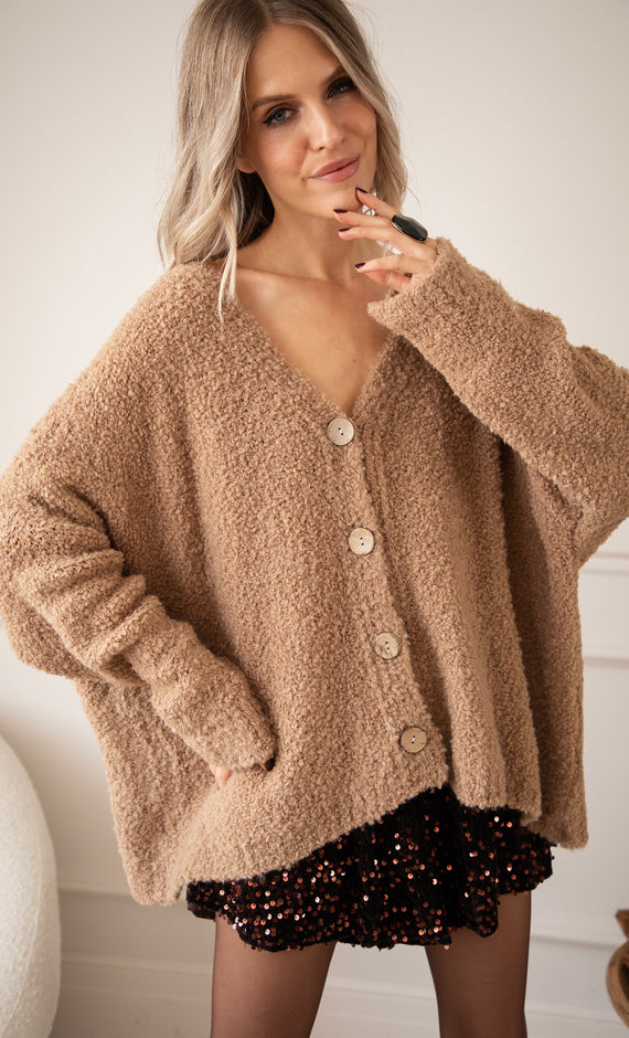 Louna Loose Camel - Cardigan