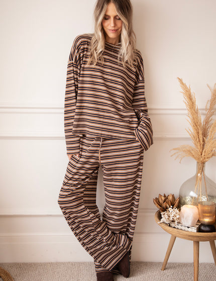 Hose - Sally Stripe - Kamel/Navy