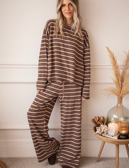 Hose - Sally Stripe - Kamel/Navy