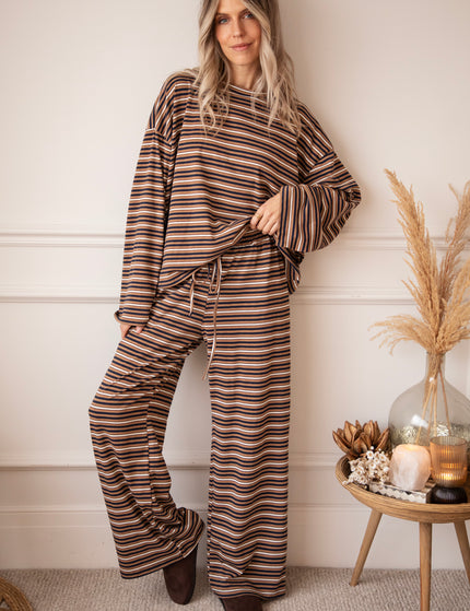 Hose - Sally Stripe - Kamel/Navy