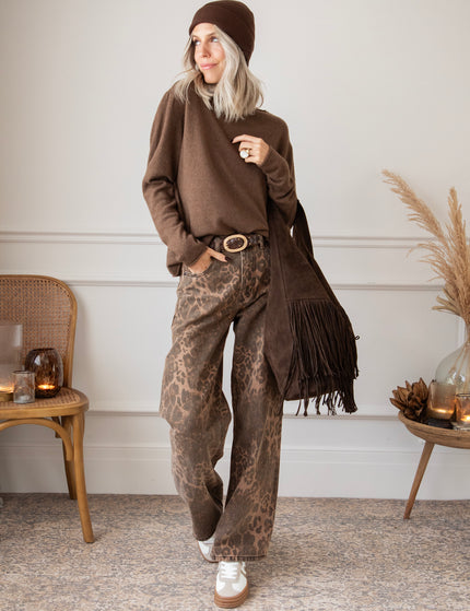 Farah Fringe Dark Brown - Handtas