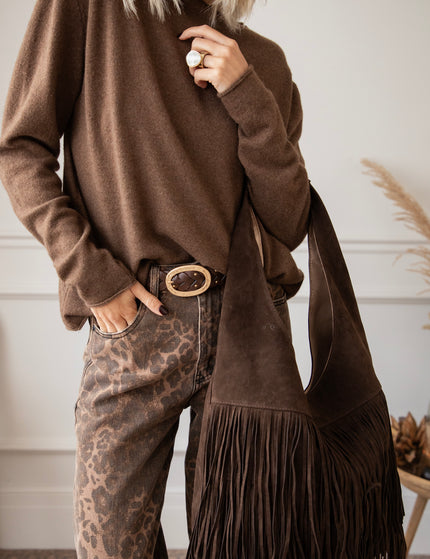 Farah Fringe Dark Brown - Handtas