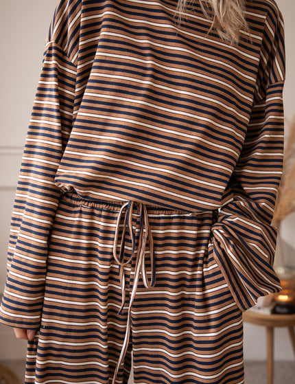 Hose - Sally Stripe - Kamel/Navy