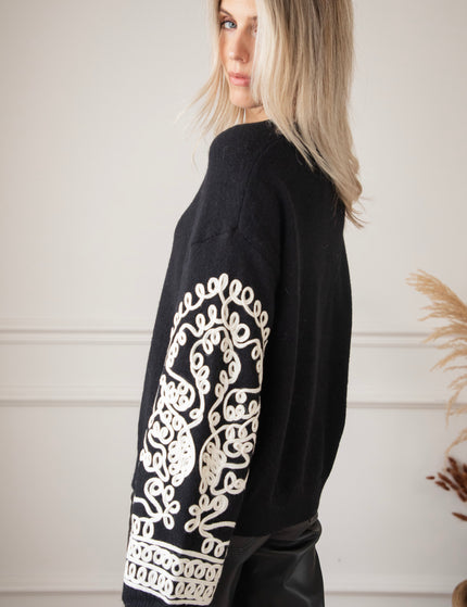 Loopy Sleeves Black/White - Trui