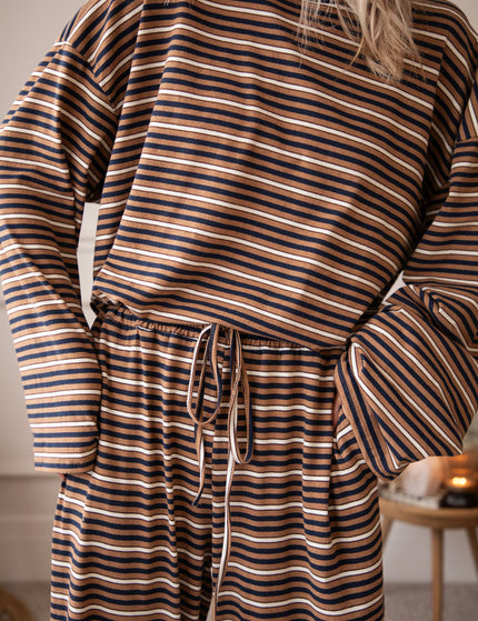 Hose - Sally Stripe - Kamel/Navy