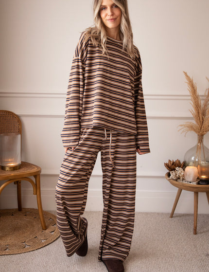 Hose - Sally Stripe - Kamel/Navy