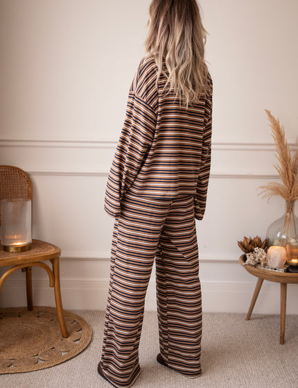 Hose - Sally Stripe - Kamel/Navy