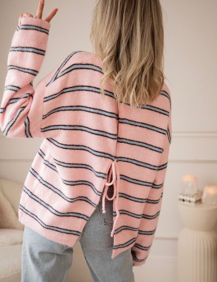 Back To Stripes Baby Pink/Soft Blue - Sweater