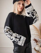 Loopy Sleeves Black/White - Trui