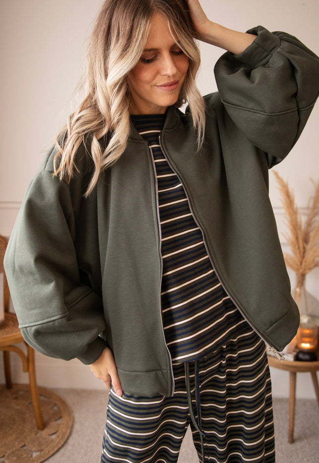 Snuggle Up Kaki - Cardigan