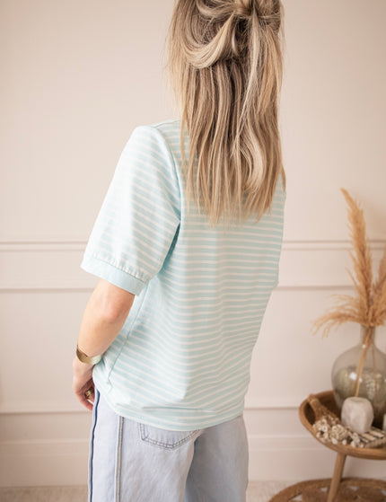 Sadie Stripe Light Blue/Beige - T-Shirt