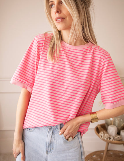 Sadie Stripe Rose/Pink - T-Shirt