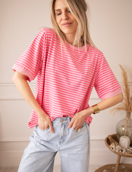 Sadie Stripe Rose/Pink - T-Shirt