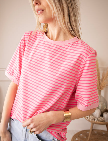 Sadie Stripe Rose/Pink - T-Shirt