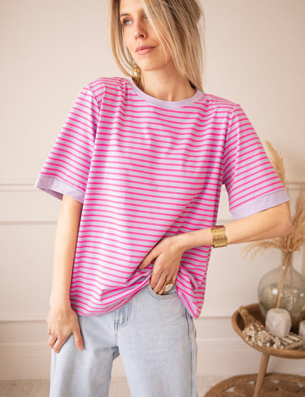 Sadie Stripe Purple/Pink - T-Shirt