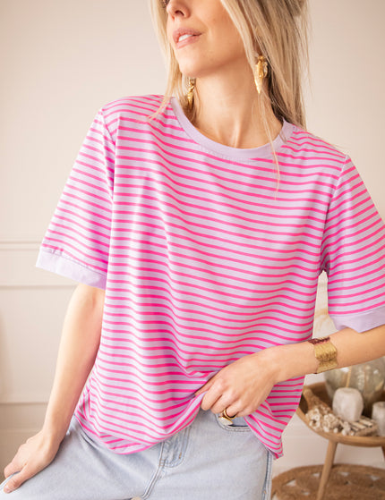 Sadie Stripe Purple/Pink - T-Shirt
