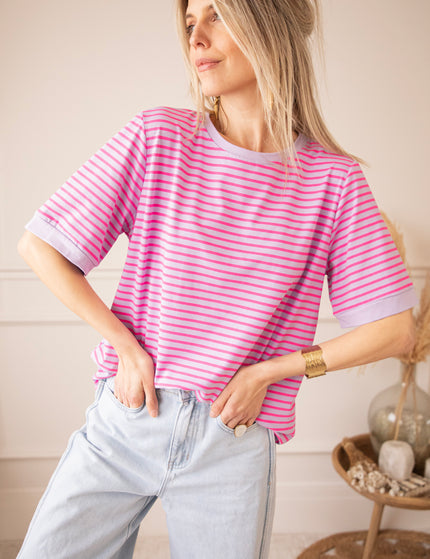 Sadie Stripe Purple/Pink - T-Shirt