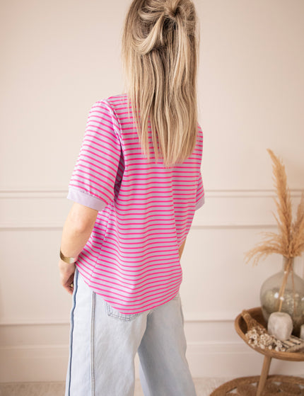 Sadie Stripe Purple/Pink - T-Shirt