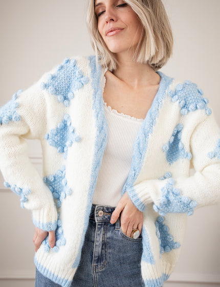 Bubbly Bae Beige/Blue - Cardigan