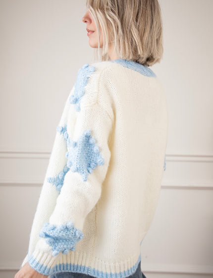 Bubbly Bae Beige/Blue - Cardigan