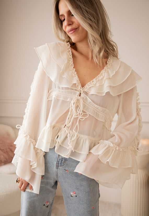 Volantina Beige - Blouse