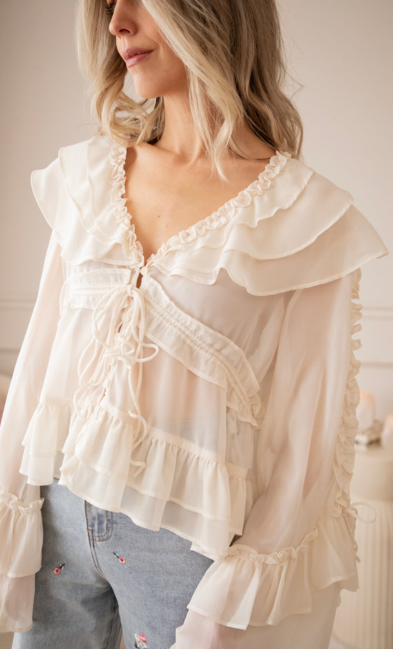 Volantina Beige - Blouse