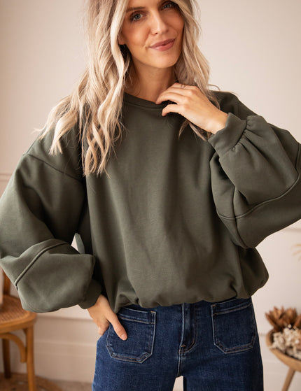 Snuggle Up Khaki - Sweater