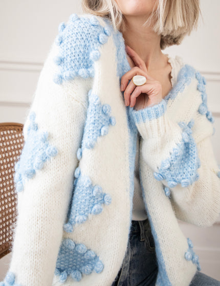 Bubbly Bae Beige/Blue - Cardigan