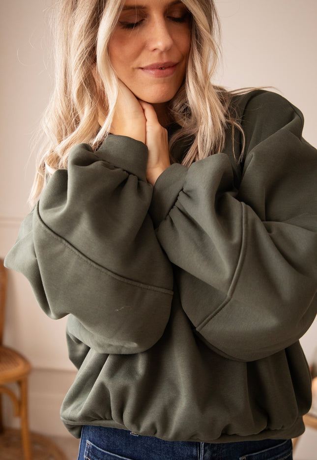 Snuggle Up Khaki - Sweater