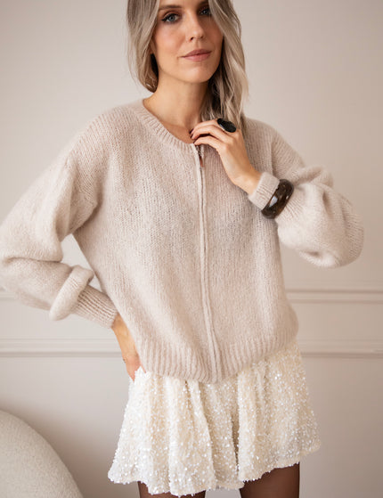 Strickjacke - Just Zip It - Cream